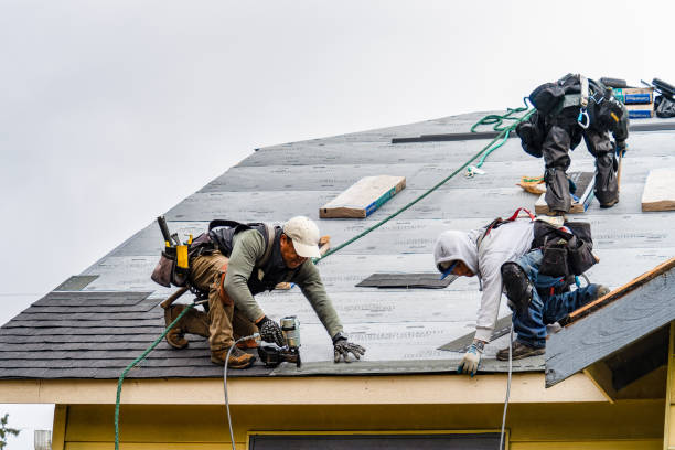 Professional Roof Installation technician working in Russell, IL